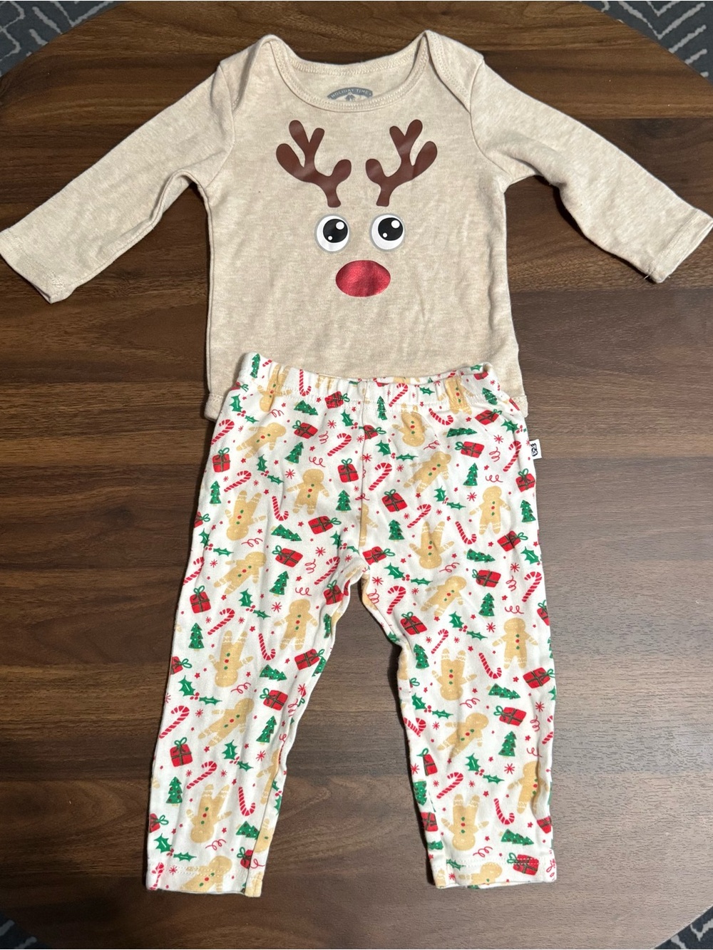 Baby girl Christmas onesie and pants set
